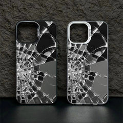 broken glass Case comfortable for iPhone Soft TPU Bumper Drop Protection Rugged Durable Back Cover for Girl and Boy