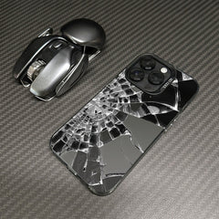 broken glass Case comfortable for iPhone Soft TPU Bumper Drop Protection Rugged Durable Back Cover for Girl and Boy