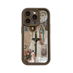 Fashion Religion Pattern TPU Phone Case comfortable for iPhone Soft TPU Bumper Drop Protection Rugged Durable Back Cover for Girl and Boy