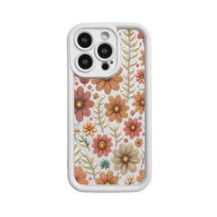 Retro Flowers Pattern TPU Phone Case comfortable for iPhone Soft TPU Bumper Drop Protection Rugged Durable Back Cover for Girl and Boy