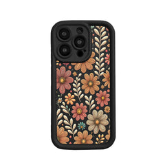 Retro Flowers Pattern TPU Phone Case comfortable for iPhone Soft TPU Bumper Drop Protection Rugged Durable Back Cover for Girl and Boy