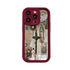 Fashion Religion Pattern TPU Phone Case comfortable for iPhone Soft TPU Bumper Drop Protection Rugged Durable Back Cover for Girl and Boy