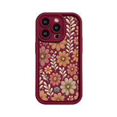 Retro Flowers Pattern TPU Phone Case