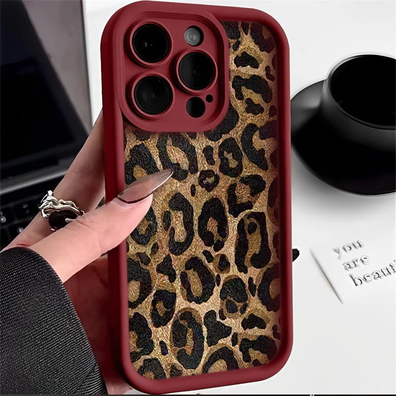 Leopard print Pattern TPU Phone Case comfortable for iPhone E Soft TPU Bumper Drop Protection Rugged Durable Back Cover for Girl and Boy