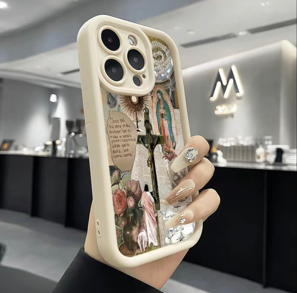 Fashion Religion Pattern TPU Phone Case comfortable for iPhone Soft TPU Bumper Drop Protection Rugged Durable Back Cover for Girl and Boy