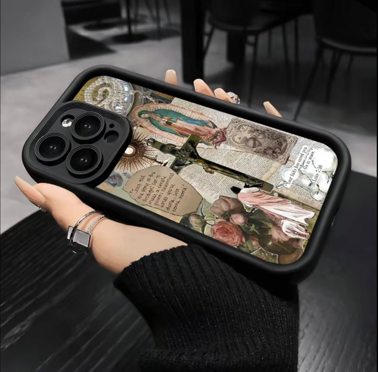 Fashion Religion Pattern TPU Phone Case comfortable for iPhone Soft TPU Bumper Drop Protection Rugged Durable Back Cover for Girl and Boy