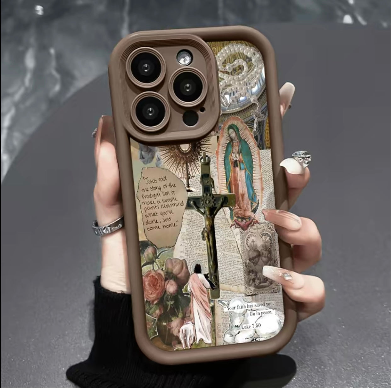 Fashion Religion Pattern TPU Phone Case comfortable for iPhone Soft TPU Bumper Drop Protection Rugged Durable Back Cover for Girl and Boy