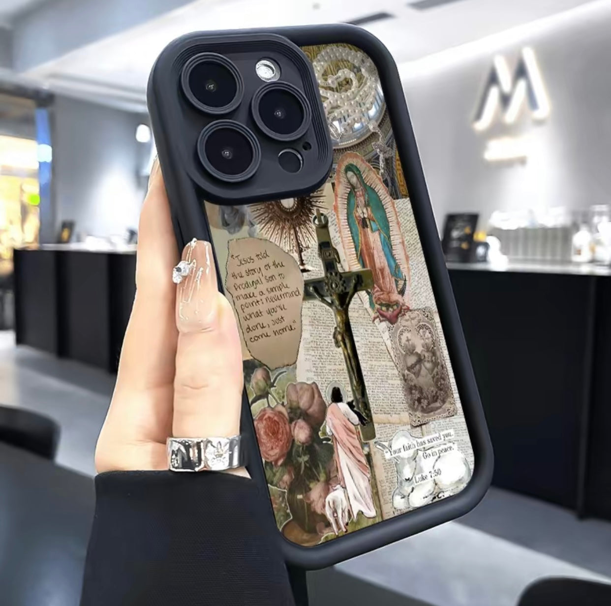 Fashion Religion Pattern TPU Phone Case comfortable for iPhone Soft TPU Bumper Drop Protection Rugged Durable Back Cover for Girl and Boy
