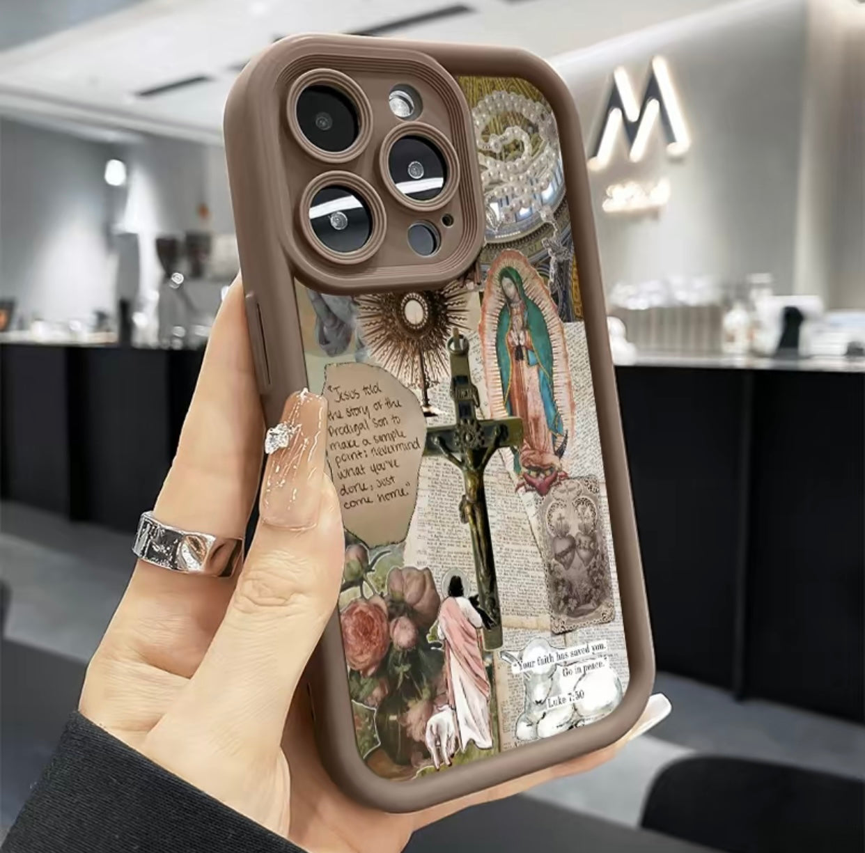 Fashion Religion Pattern TPU Phone Case comfortable for iPhone Soft TPU Bumper Drop Protection Rugged Durable Back Cover for Girl and Boy