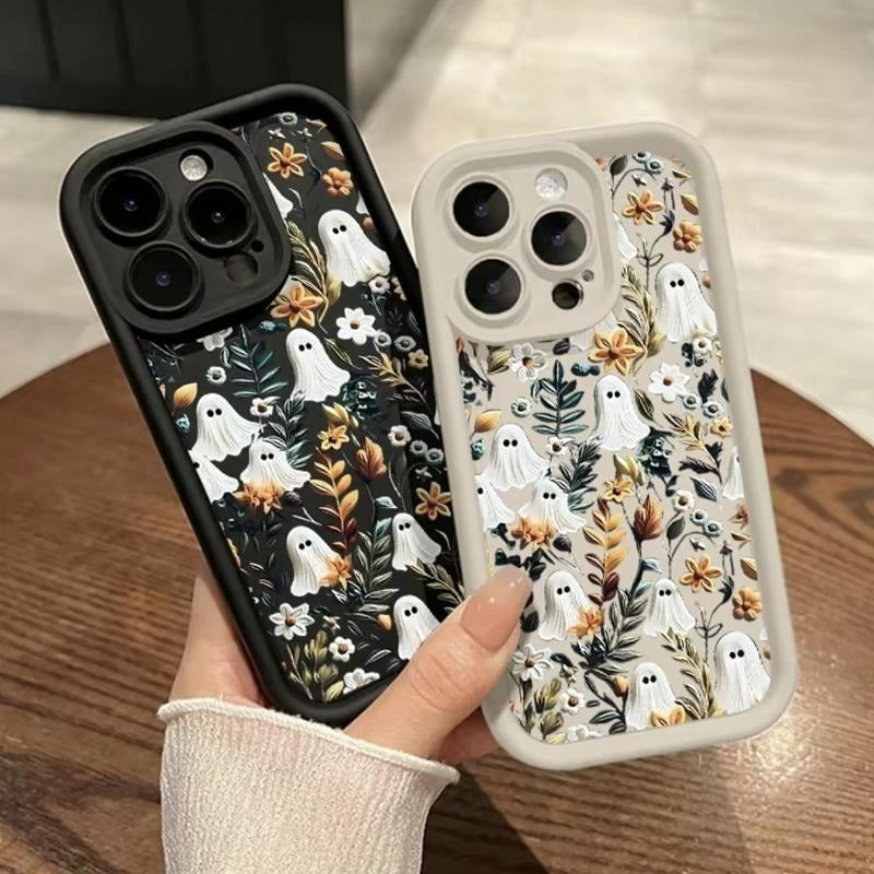 Spooky Garden Pattern TPU Phone Case comfortable for iPhone Soft TPU Bumper Drop Protection Rugged Durable Back Cover for Girl and Boy