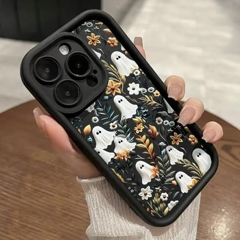 Spooky Garden Pattern TPU Phone Case comfortable for iPhone Soft TPU Bumper Drop Protection Rugged Durable Back Cover for Girl and Boy