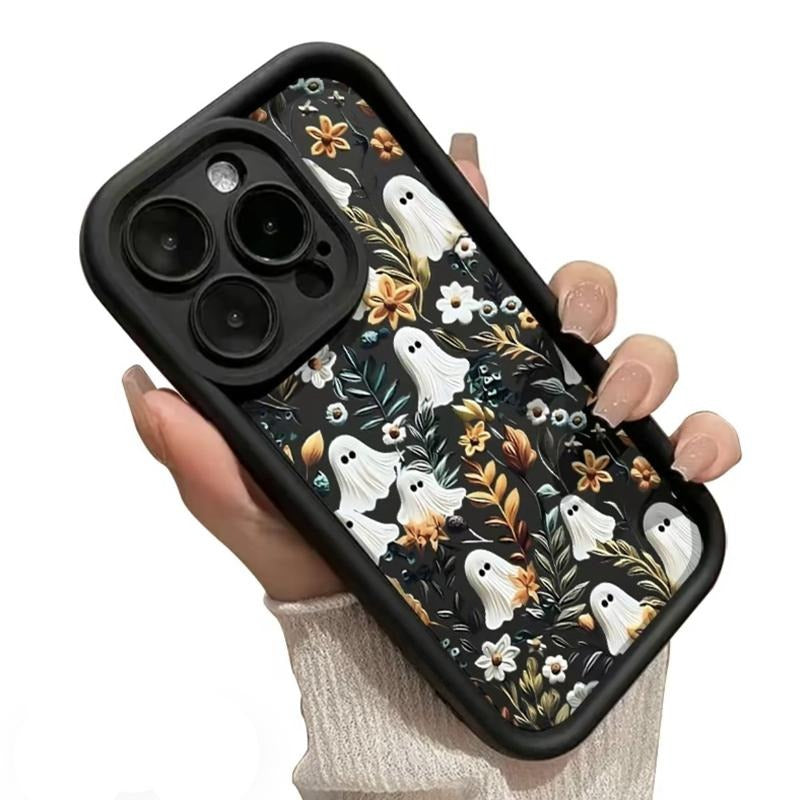 Spooky Garden Pattern TPU Phone Case comfortable for iPhone Soft TPU Bumper Drop Protection Rugged Durable Back Cover for Girl and Boy