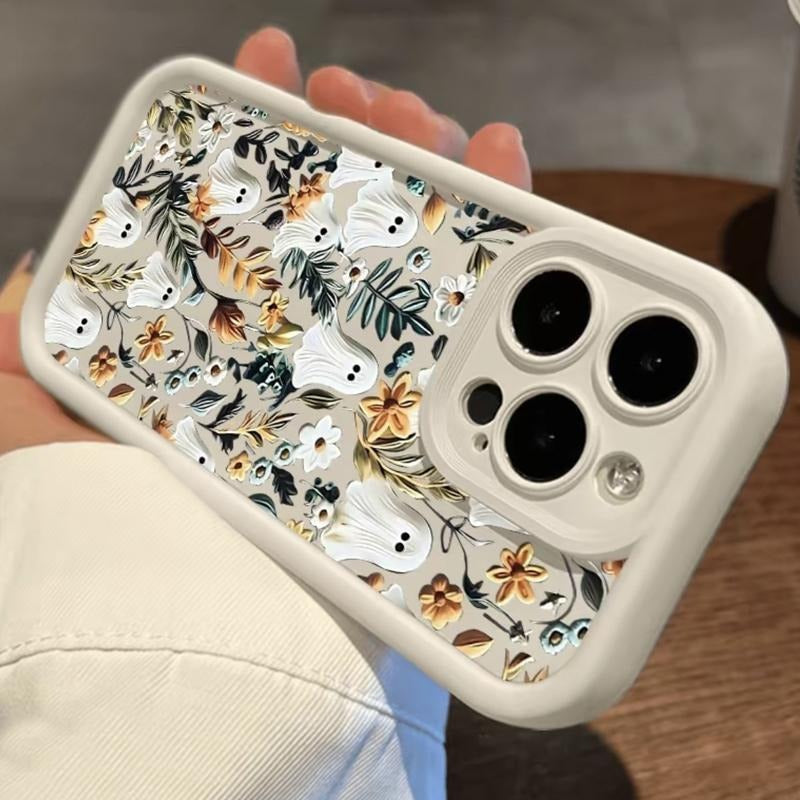 Spooky Garden Pattern TPU Phone Case comfortable for iPhone Soft TPU Bumper Drop Protection Rugged Durable Back Cover for Girl and Boy