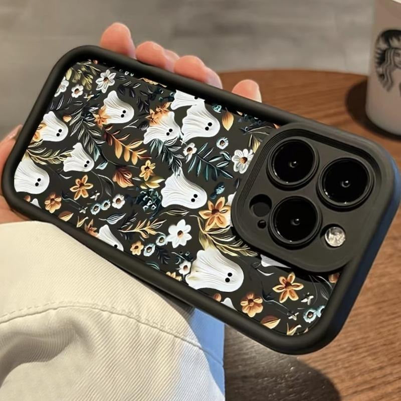 Spooky Garden Pattern TPU Phone Case comfortable for iPhone Soft TPU Bumper Drop Protection Rugged Durable Back Cover for Girl and Boy