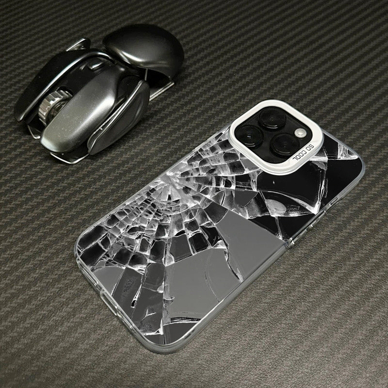 broken glass Case comfortable for iPhone Soft TPU Bumper Drop Protection Rugged Durable Back Cover for Girl and Boy