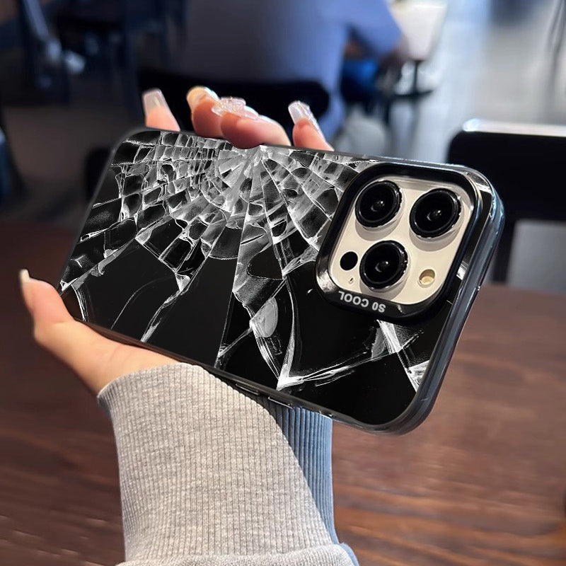 broken glass Case comfortable for iPhone Soft TPU Bumper Drop Protection Rugged Durable Back Cover for Girl and Boy