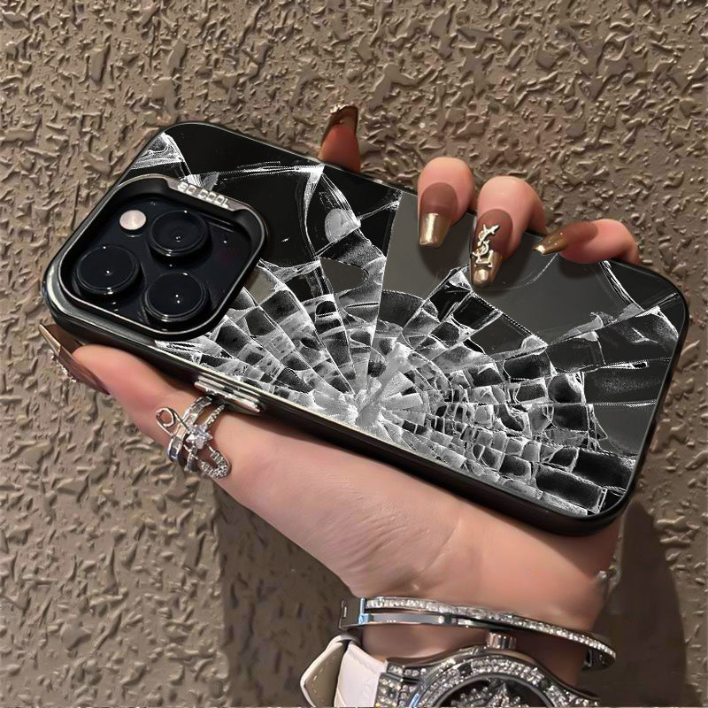 broken glass Case comfortable for iPhone Soft TPU Bumper Drop Protection Rugged Durable Back Cover for Girl and Boy