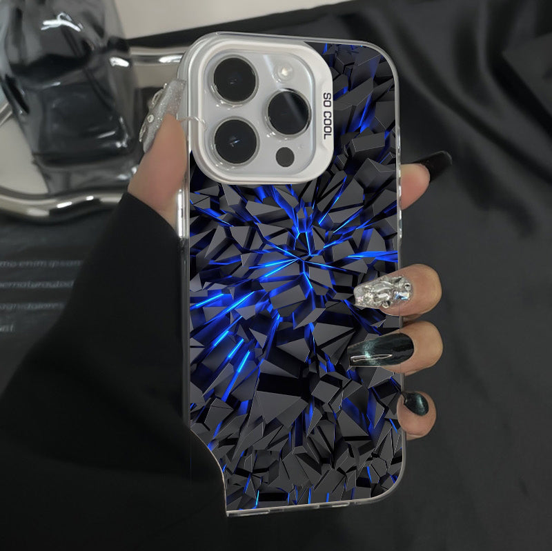 Cool Blue Light Case comfortable for iPhone Soft TPU Bumper Drop Protection Rugged Durable Back Cover for Girl and Boy