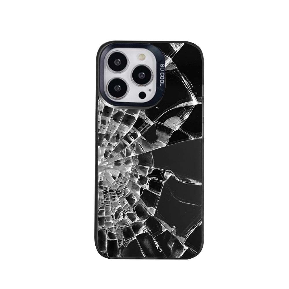 broken glass Case comfortable for iPhone Soft TPU Bumper Drop Protection Rugged Durable Back Cover for Girl and Boy