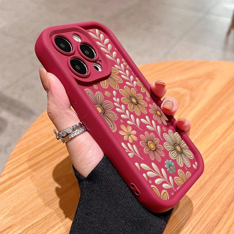 Retro Flowers Pattern TPU Phone Case